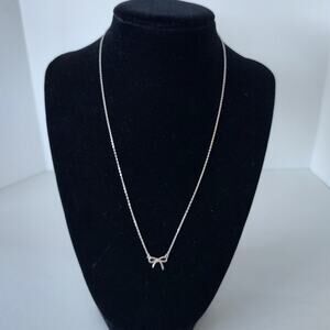 TDKLW Bow Necklace Sterling Silver S925 Adjustable